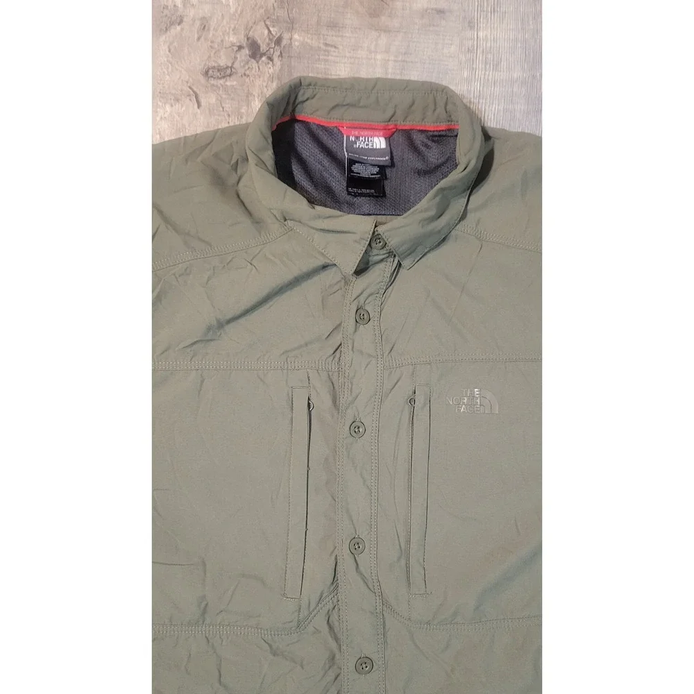 The North Face Mens XL Olive Green Long Sleeve Vented Hiking Utility Shirt